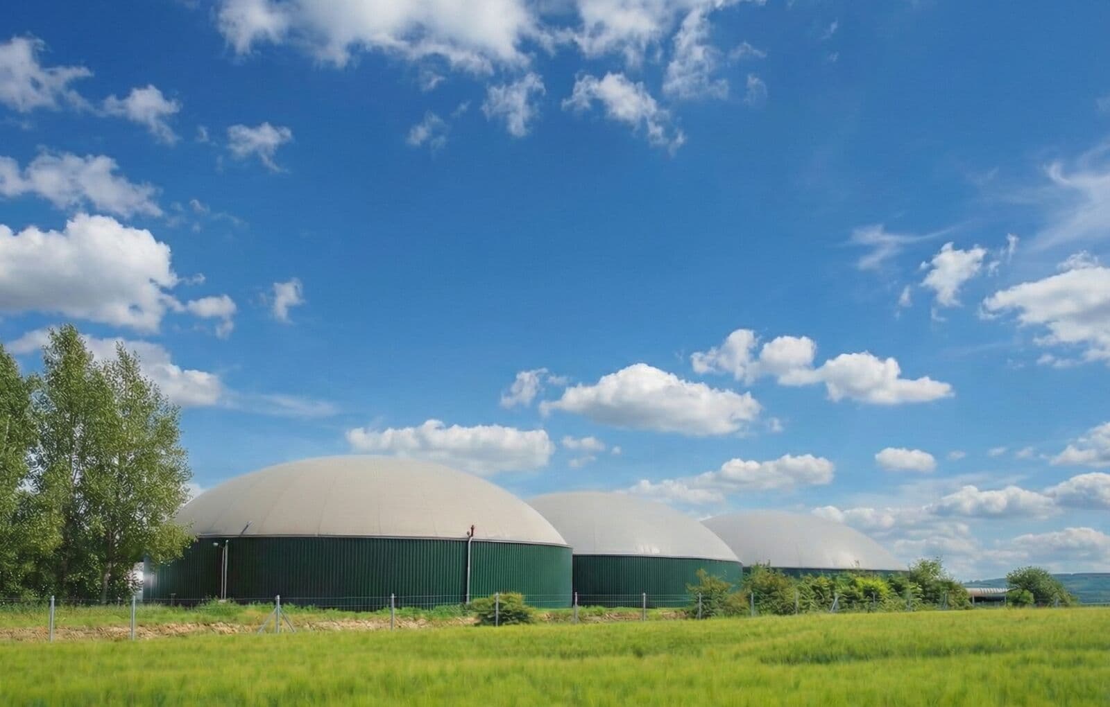 Biomethane biodigester in an agricultural field